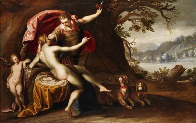 Venus und Adonis mit Hunden